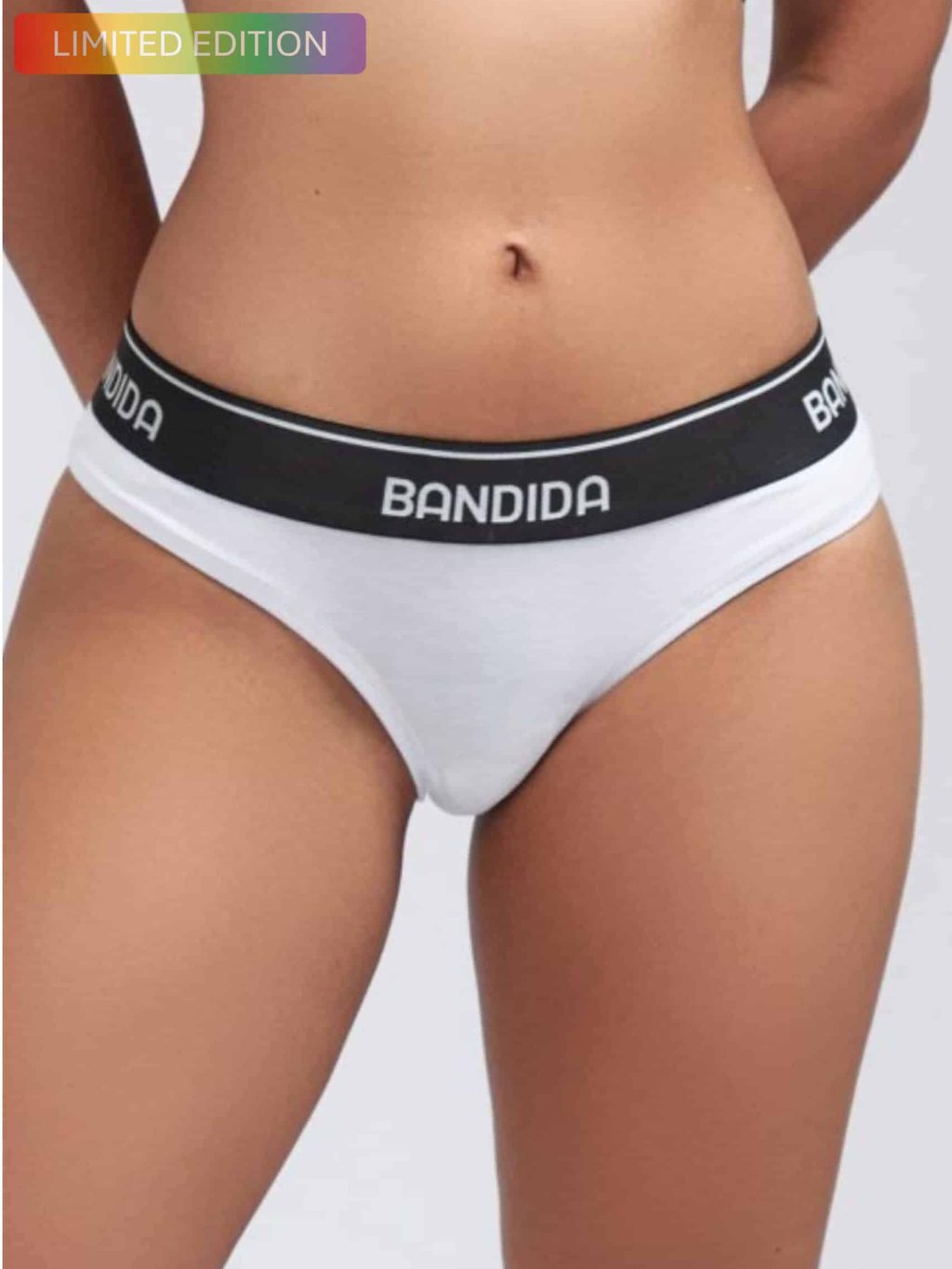 BIKINI BLACK ELASTIEK WHITE LOGO